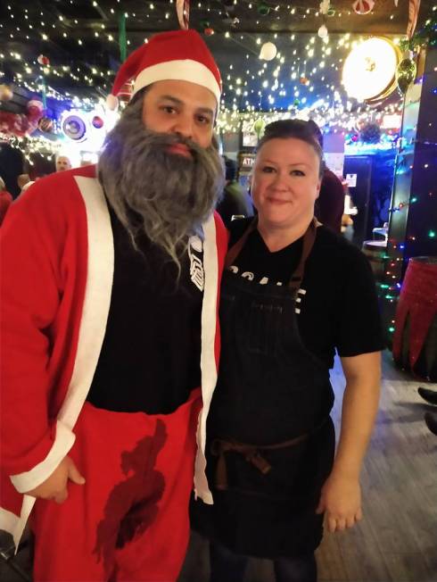 Marc Marrone (left) and Nicole Brisson at Brisson's December 1 pizza pop-up at Sand Dollar Loun ...