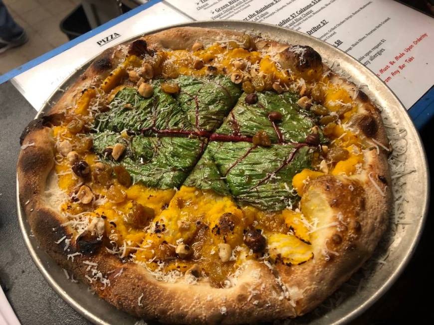 Chris Decker's Sweet cheeks pizza. (Al Mancini, Las Vegas Review-Journal)