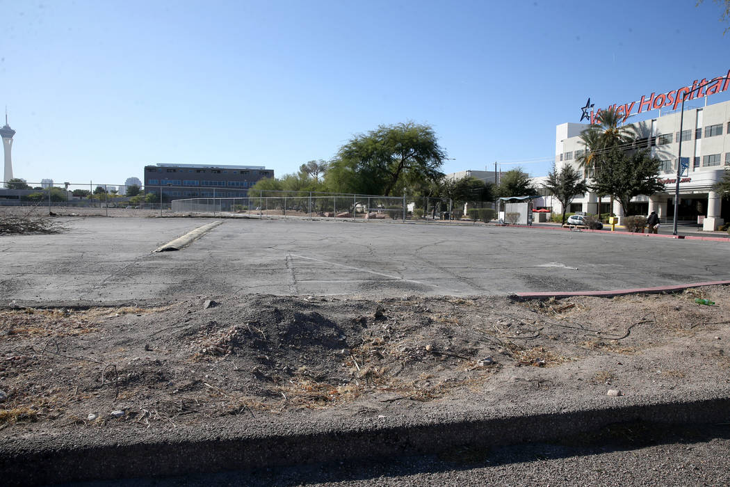 A 9-acre parcel of land at Shadow and Pinto lanes in Las Vegas Tuesday, Oct. 29, 2019, is the p ...