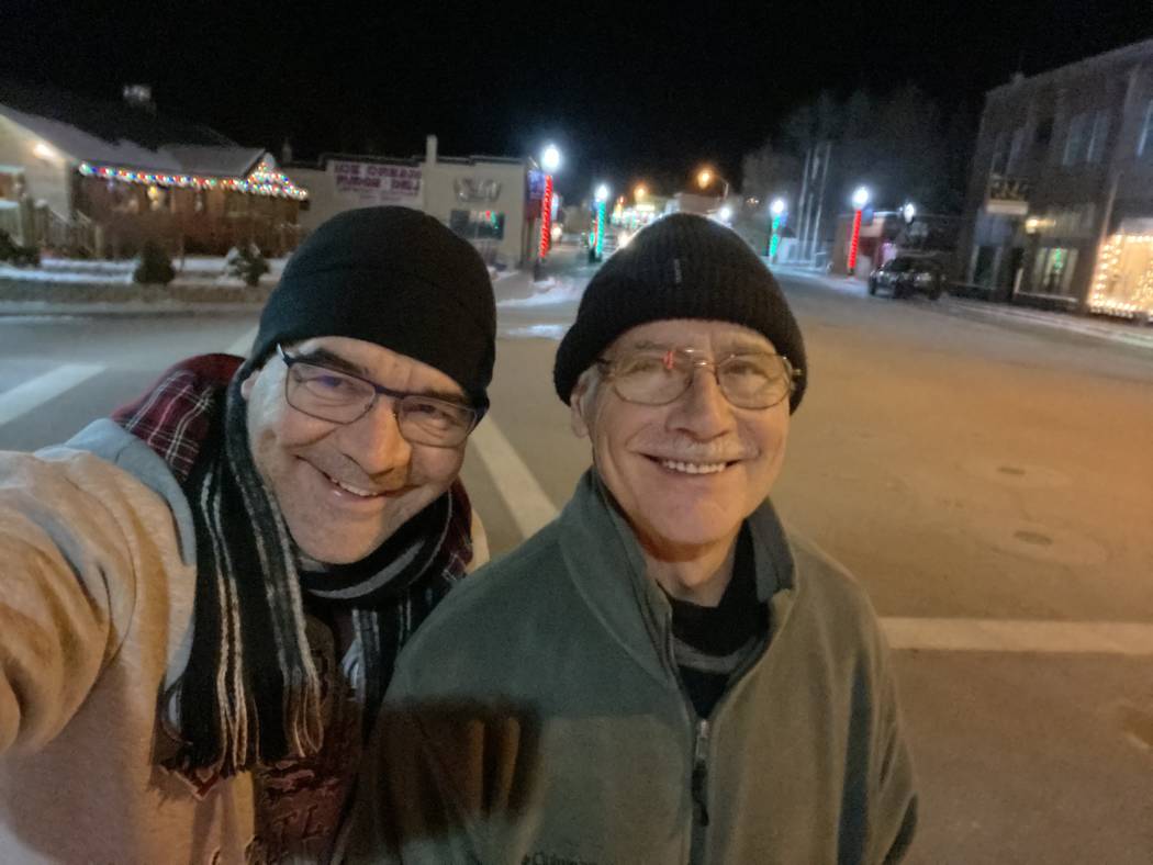A selfie of John Katsilometes and his father, George, in downtown Lava Hot Springs, Idaho. (Joh ...