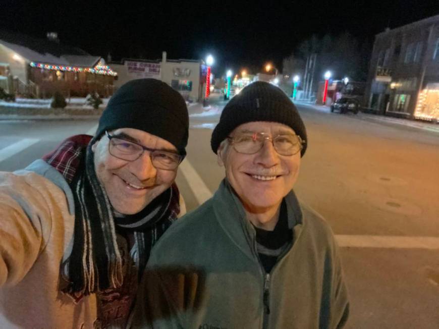 A selfie of John Katsilometes and his father, George, in downtown Lava Hot Springs, Idaho. (Joh ...