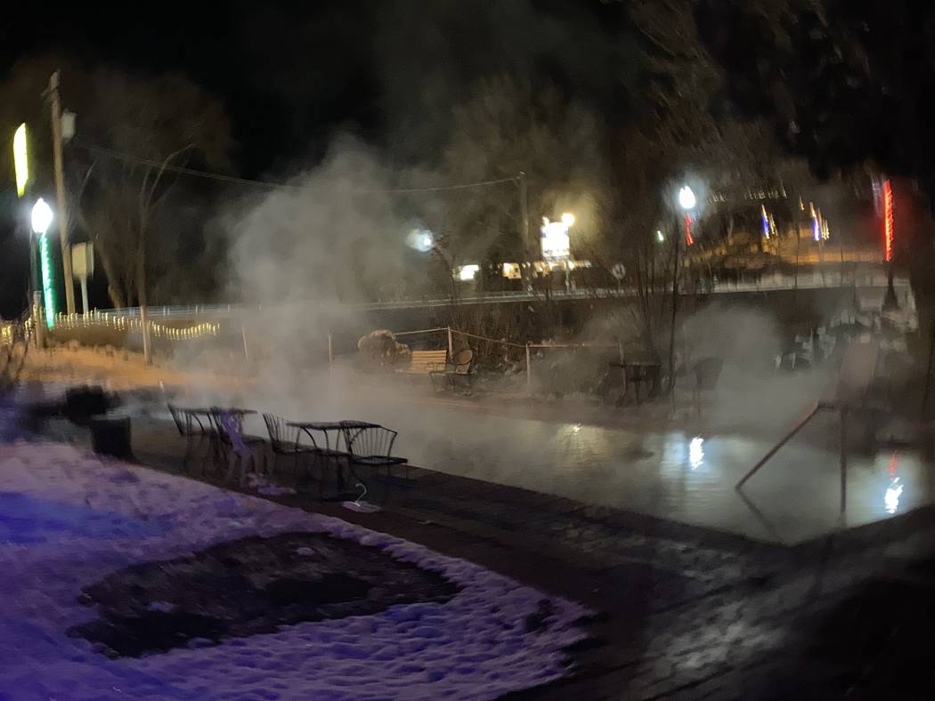 The therapy pool at Lava Hot Springs Inn. (John Katsilometes/Las Vegas Review-Journal) @JohnnyKats