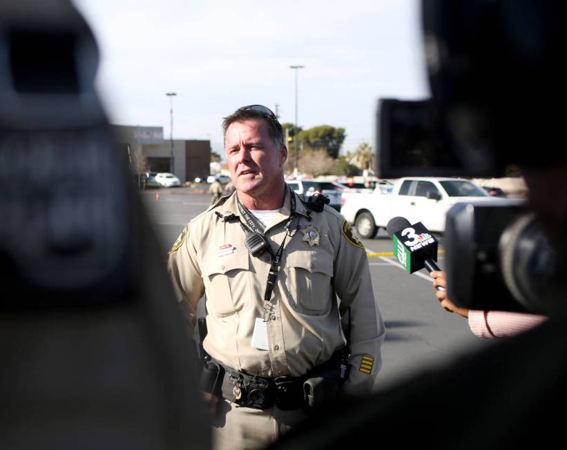 Lt. Jeff Stuart gives a briefing regarding a shooting that occurred on the 3000 block of East T ...