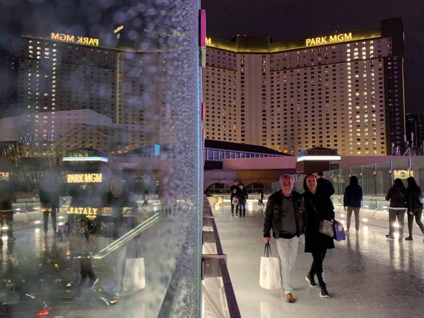 The 17th pedestrian bridge over the Las Vegas Strip opened to foot traffic Monday, Dec. 23, 201 ...