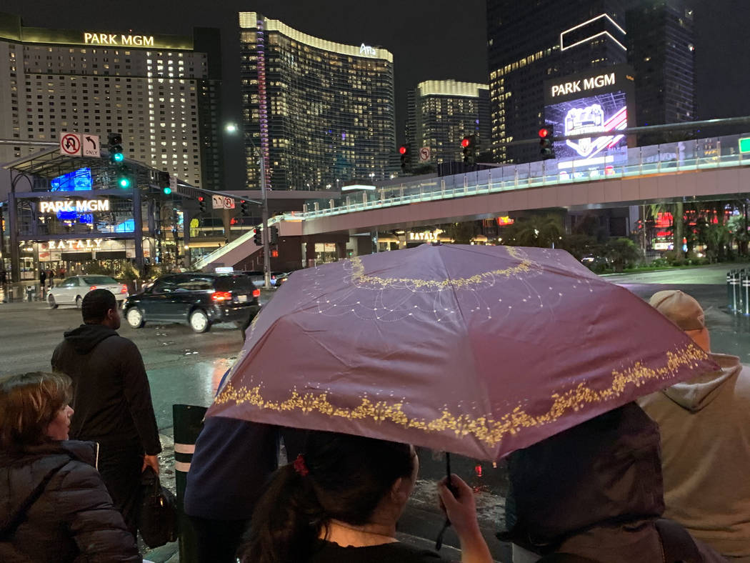 The 17th pedestrian bridge over the Las Vegas Strip opened to foot traffic Monday, Dec. 23, 201 ...