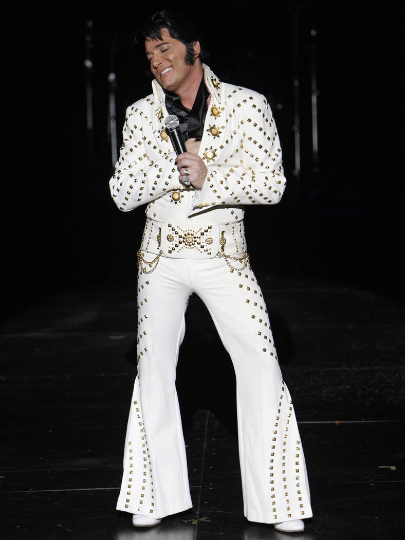 Elvis Presley tribute artist Trent Carlini performs during his show "Trent Carlini Elvolution" ...