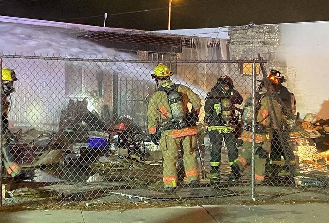 North Las Vegas firefighters responded to a structure fire on East Tonopah Avenue Thursday morn ...