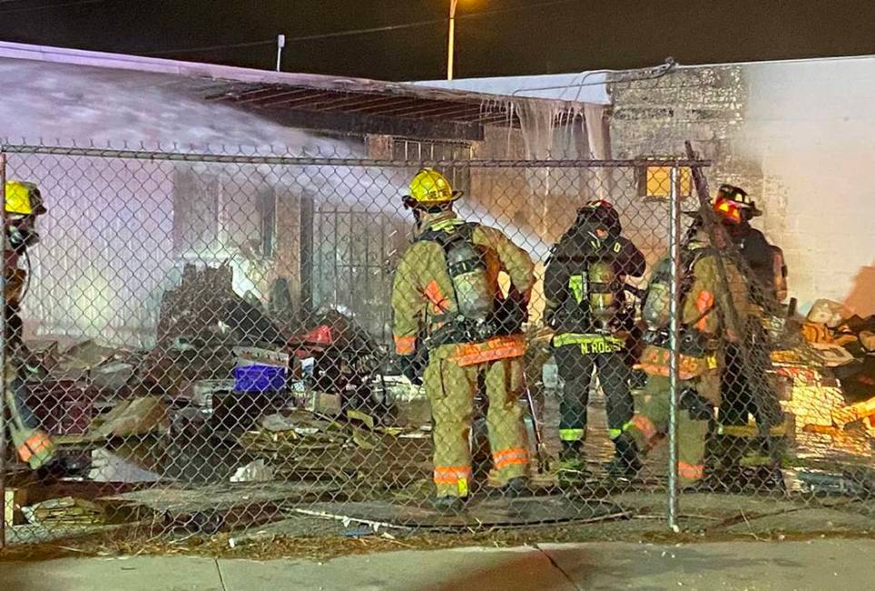 North Las Vegas firefighters responded to a structure fire on East Tonopah Avenue Thursday morn ...