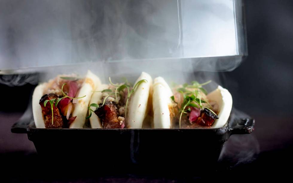 International Smoke's Instant Bacon Bao Buns offer five-spice pork belly with a sweet chili gla ...