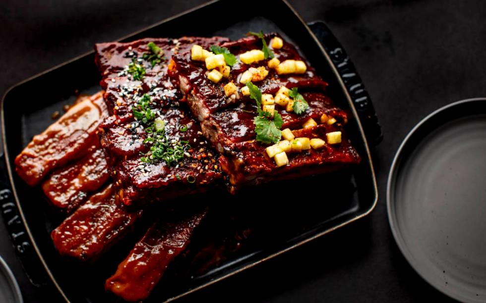 International Smoke's combo rack offers three styles of barbecue ribs. (Mina Group)