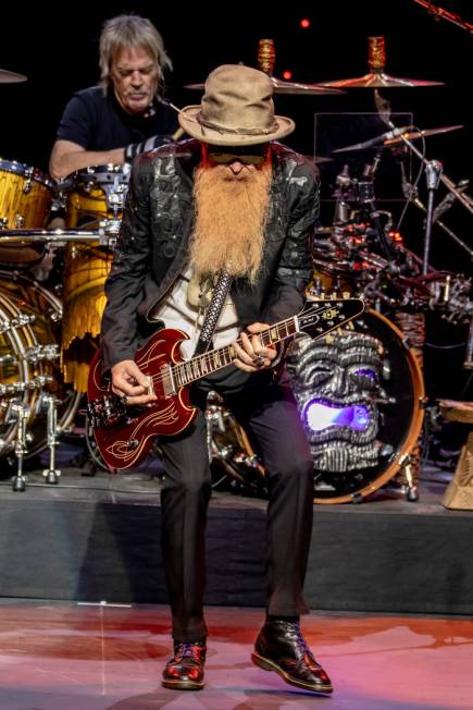 Billy Gibbons of ZZ Top plays during the group's opening of an eight-show extended engagement a ...