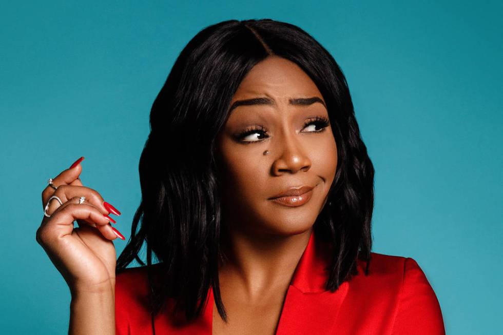 Tiffany Haddish performs stand-up at Saturday at Park MGM’s Park Theater. (MGM Resorts Intern ...