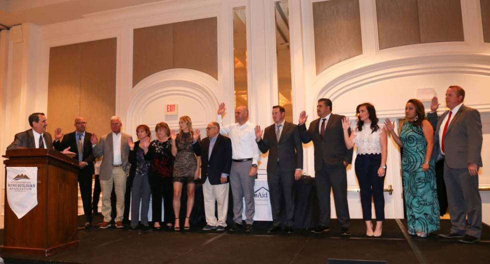 The HomeAid Southern Nevada board is sworn in. (SNHBA)