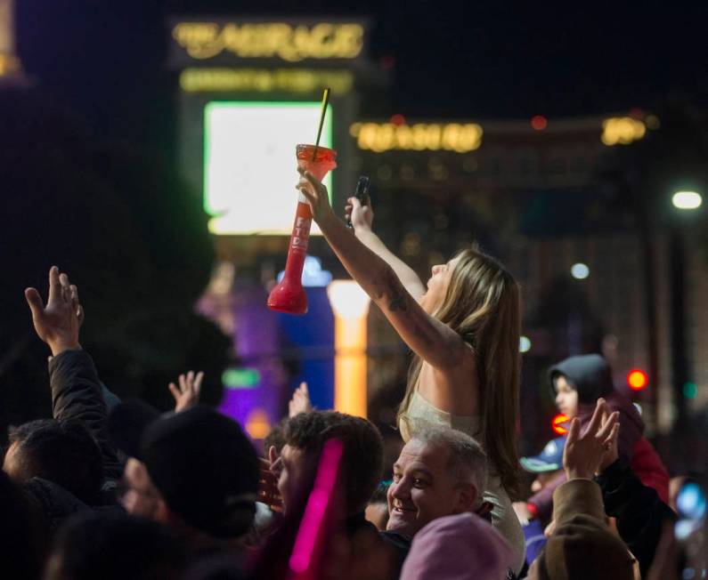 The Strip is packed with New Year's Eve goers on Tuesday, Dec. 31, 2019, in Las Vegas. (Benjami ...