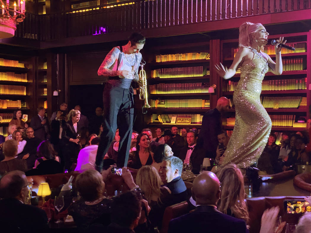 Brian Newman and Lady Gaga, perform at NoMad Restaurant at Park MGM on the Strip on New Year's ...