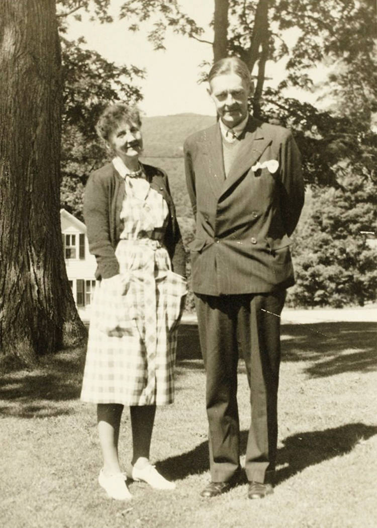 Emily Hale and T.S. Eliot pose in a 1946 family photo in Dorset, Vermont. After more than 60 ye ...