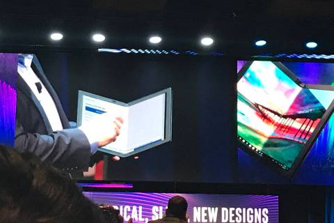 Intel showcased its concept foldable PC with the code name “Horseshoe Bend” at a pre-CES ne ...