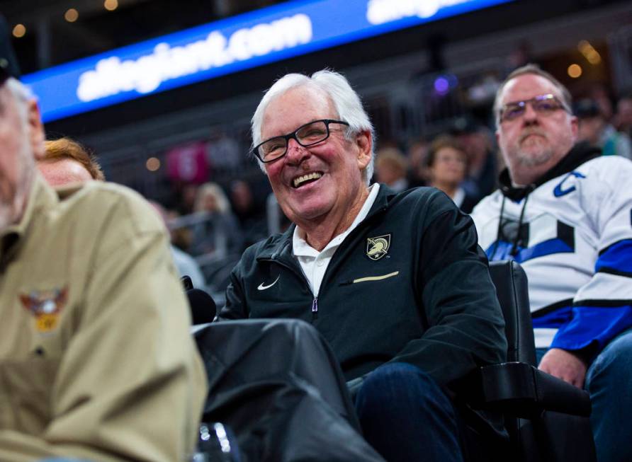 Golden Knights owner Bill Foley watches the action as Army plays Providence during a Fortress I ...