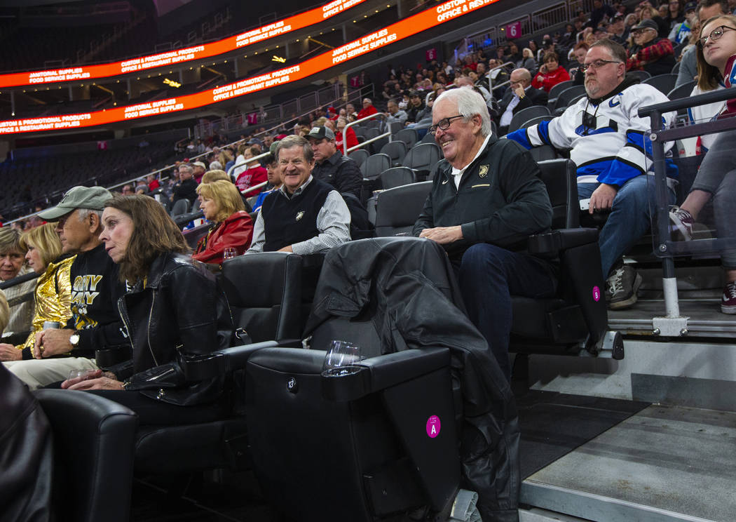 Golden Knights owner Bill Foley watches the action as Army plays Providence during a Fortress I ...