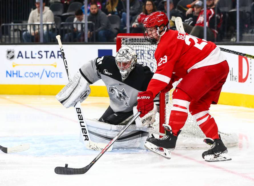 Cornell Big Red's Ben Berard (29) looks to shoot against Providence Friars goaltender Hayden Ha ...