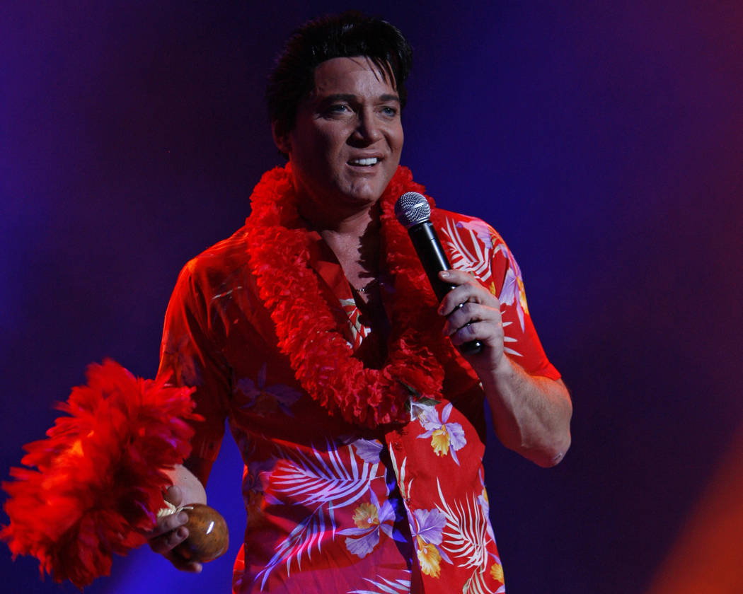 Elvis Presley tribute artist Trent Carlini performs during his show "Trent Carlini Elvolution" ...