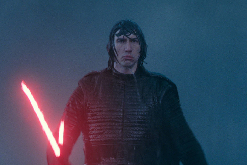 This image released by Disney/Lucasfilm shows Adam Driver as Kylo Ren in a scene from "Sta ...