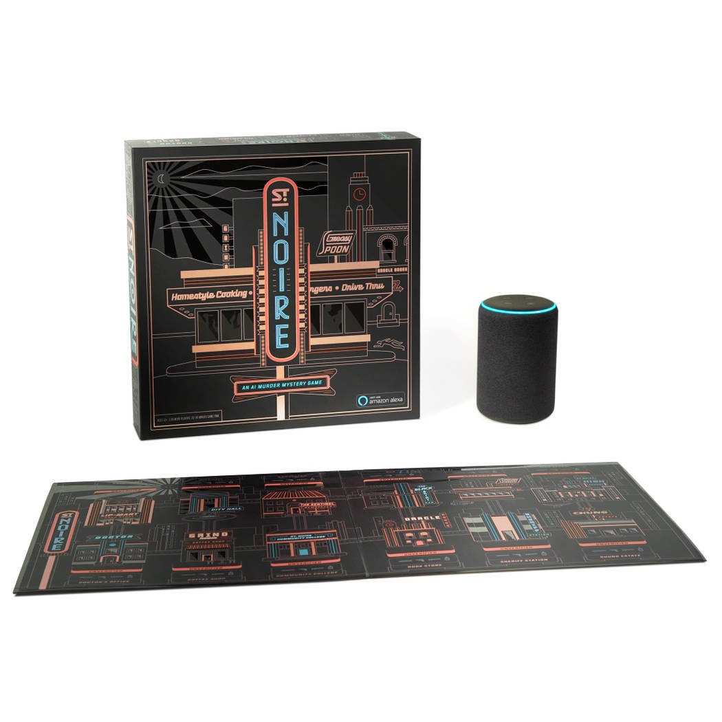 St. Noire is a murder-mystery board game powered by Amazon Alexa products.