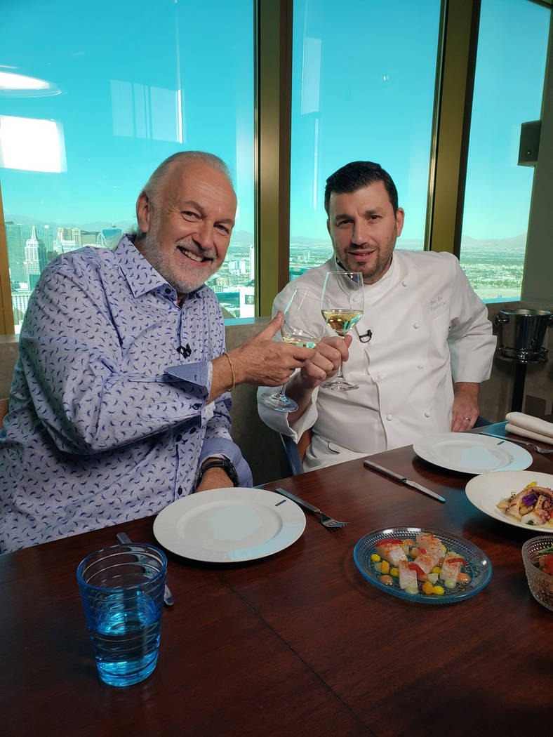 Hubert Keller and Bruno Riou at Rivea, during the filming of "Hubert Keller: Secrets of a Chef: ...