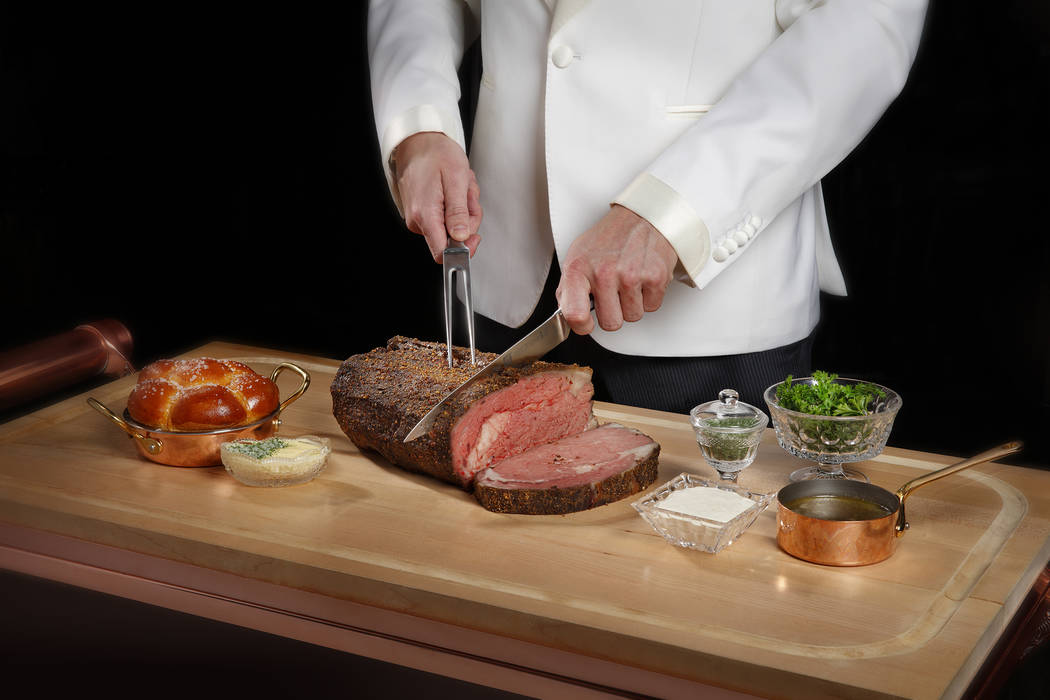 Bellagio-Mayfair Supper Club Prime carving Prime Rib on cart (MGM Resorts International)