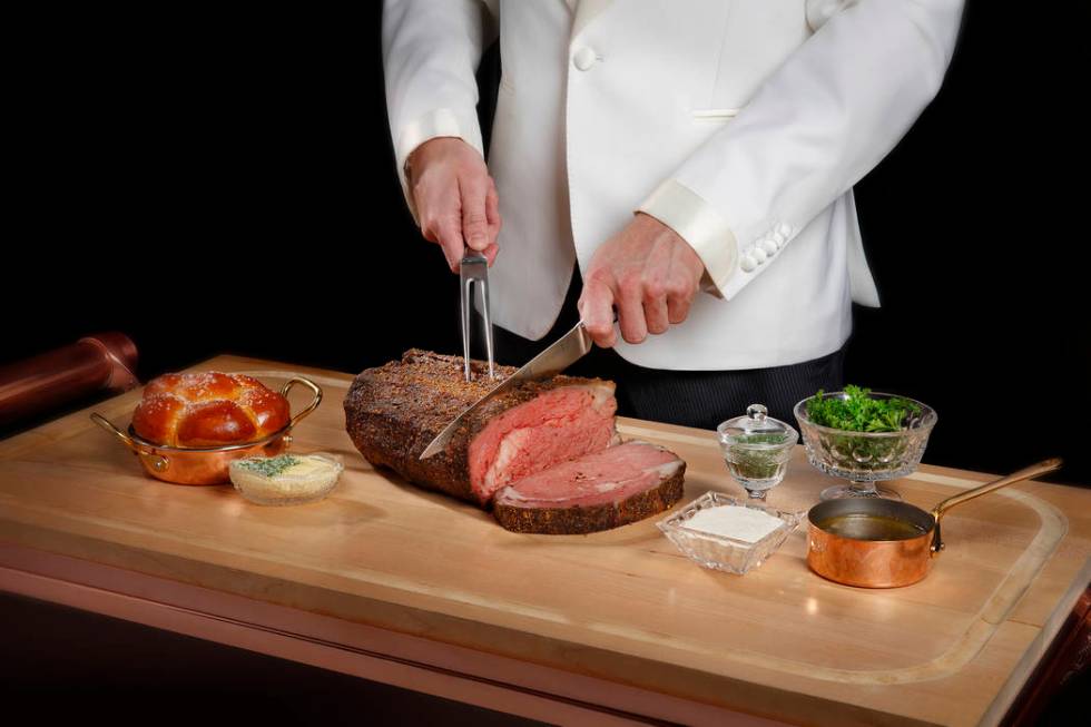 Bellagio-Mayfair Supper Club Prime carving Prime Rib on cart (MGM Resorts International)