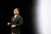 H.S. Kim, president and CEO of Consumer Electronics Division at Samsung Electronics, speaks at ...