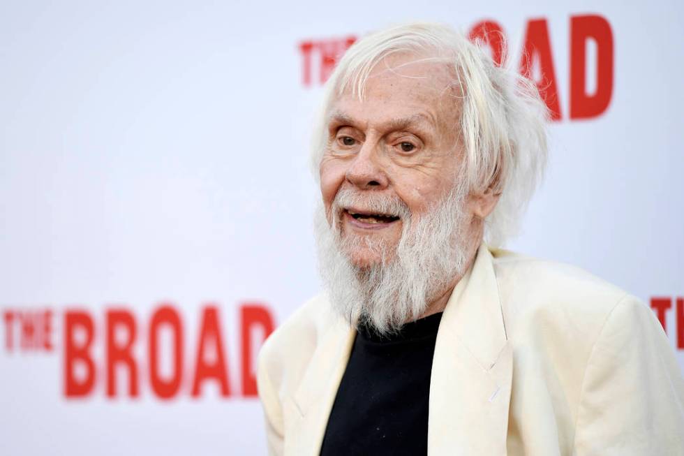 FILE - In this Thursday, Sept. 17, 2015, file photo, artist John Baldessari poses at The Broad ...