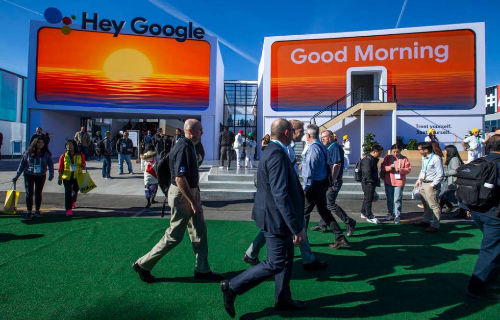 The Google display center on the central plaza is in full swing during CES Day 1 in Central Hal ...