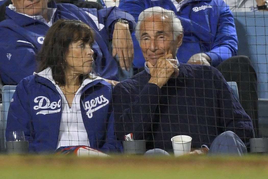 Former Los Angeles Dodgers pitcher Sandy Koufax watches during the eighth inning in Game 2 of a ...