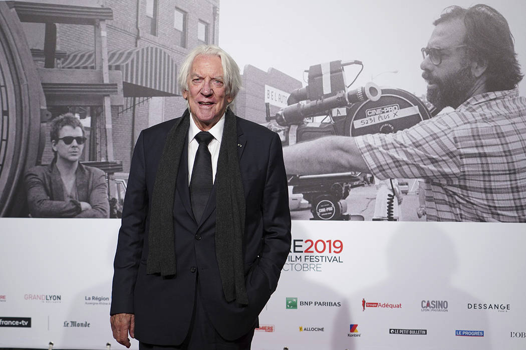 US actor Donald Sutherland poses for photographers as he arrives at the opening ceremony of the ...