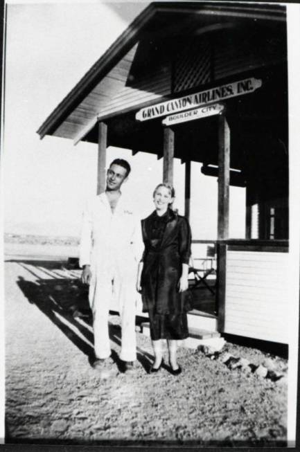 Grand Canyon Airlines' ticket building is pictured in the 1930s. (Courtesy of Clark County Museum)