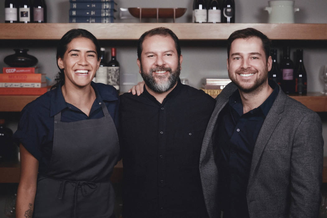 Daniela Soto-Innes; Enrique Olvera, center; and Santiago Perez, the team behind Elio. (Halop Ka ...