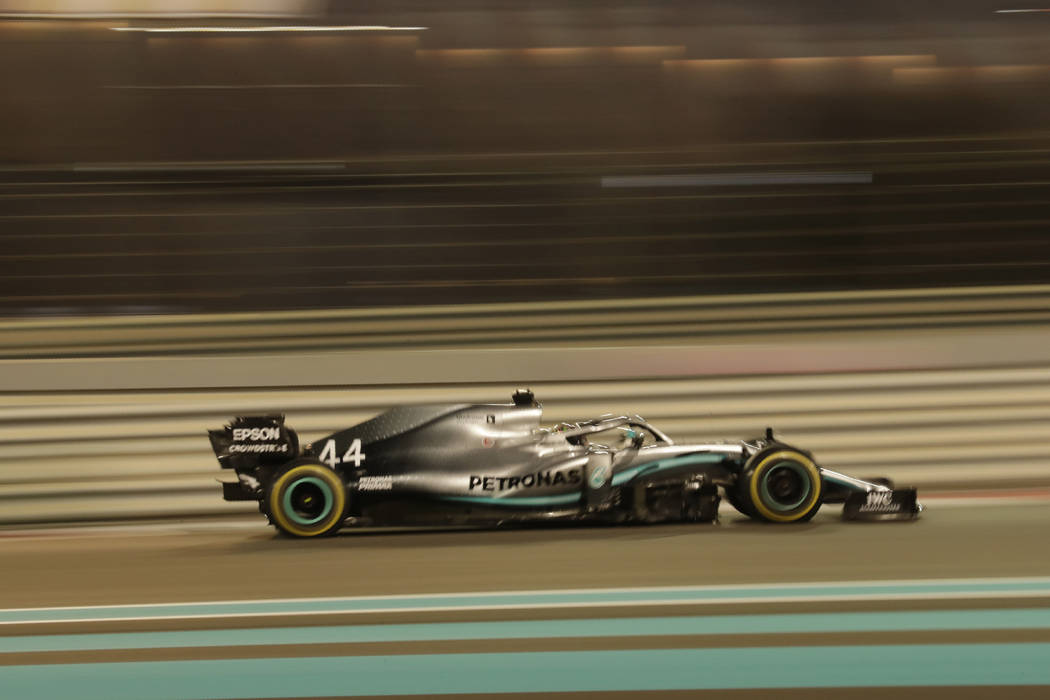 Mercedes driver Lewis Hamilton of Britain steers his car during the Emirates Formula One Grand ...