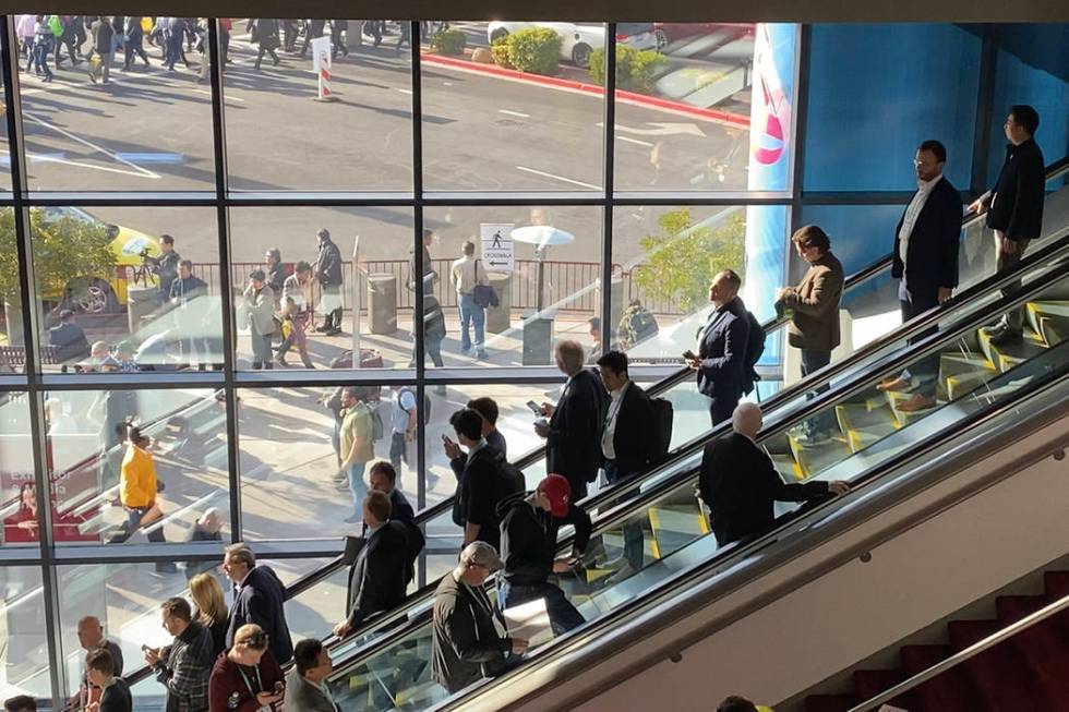 CES 2020 conventiongoers navigate their way in and around the south hall of the Las Vegas Conve ...