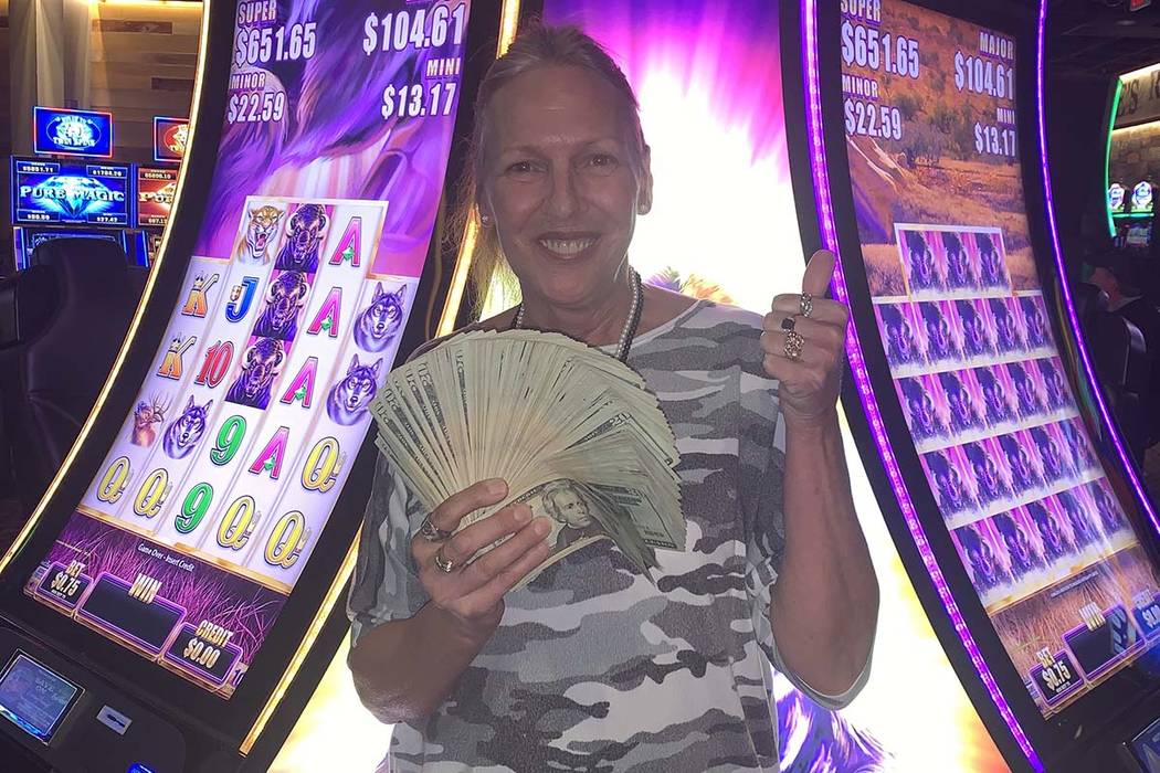 Cathy celebrates her $779,384.13 win at Terrible’s Road House Casino in Pahrump. (Terrible's ...