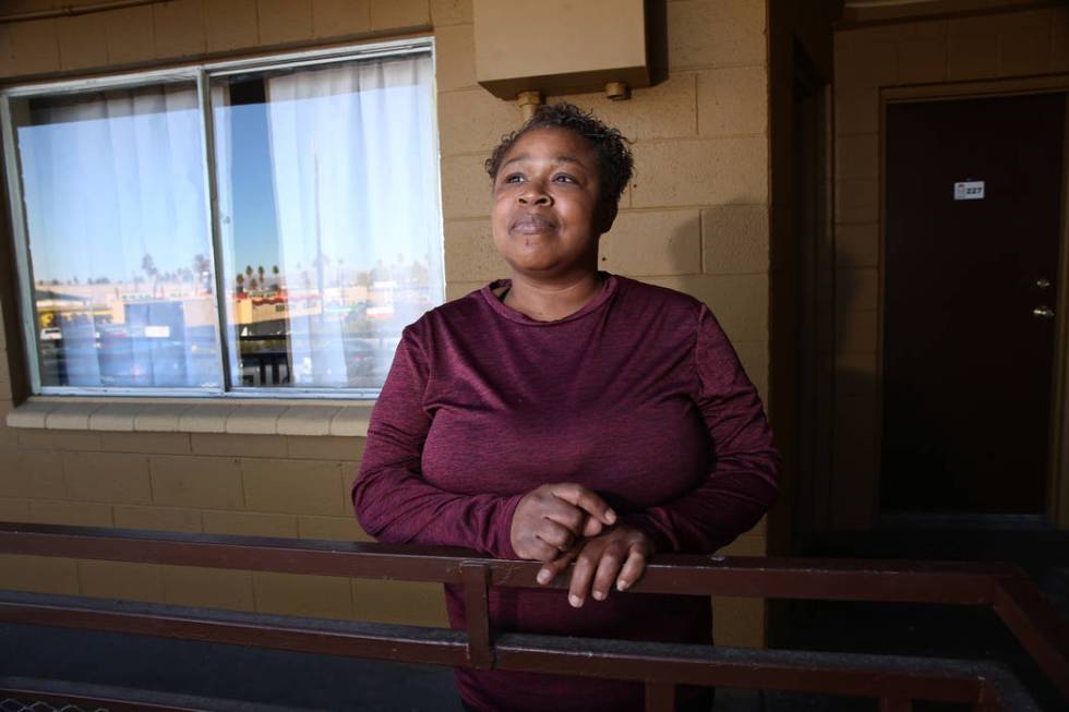 Tia Dotson, a former resident of the burned down Alpine Motel Apartments, is living in a new ap ...