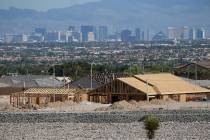 Homes are under construction near North Hualapai Way and the 215 Beltway in Las Vegas on Tuesda ...