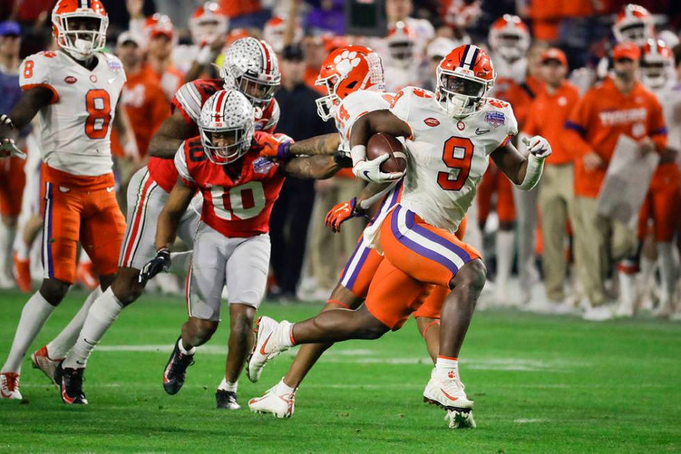 Clemson running back Travis Etienne runs for a touchdown against Ohio State during the second h ...