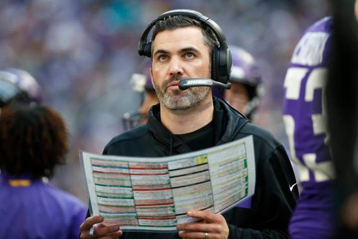 FILE - In this Dec. 16, 2018, file photo, Minnesota Vikings interim offensive coordinator Kevin ...