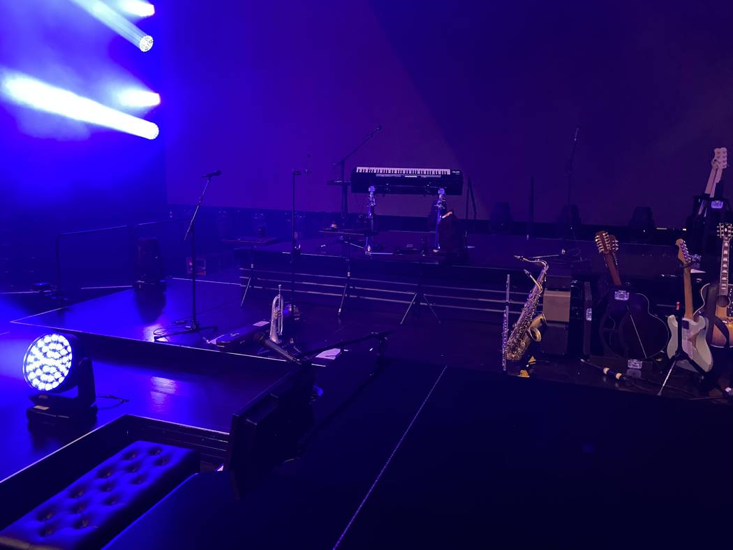 A pre-show look at the staging for Celine Dion's show at Bridgestone Arena in Nashville on Mond ...