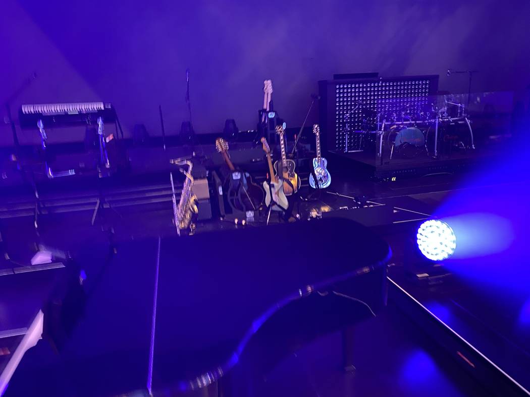 A pre-show look at the staging for Celine Dion's show at Bridgestone Arena in Nashville on Mond ...