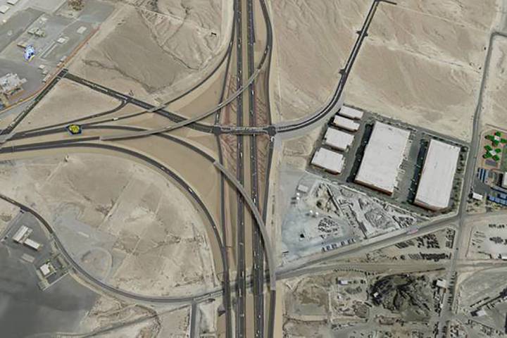 A rendering shows the planned Interstate 15-215 Beltway interchange in North Las Vegas. The Nev ...