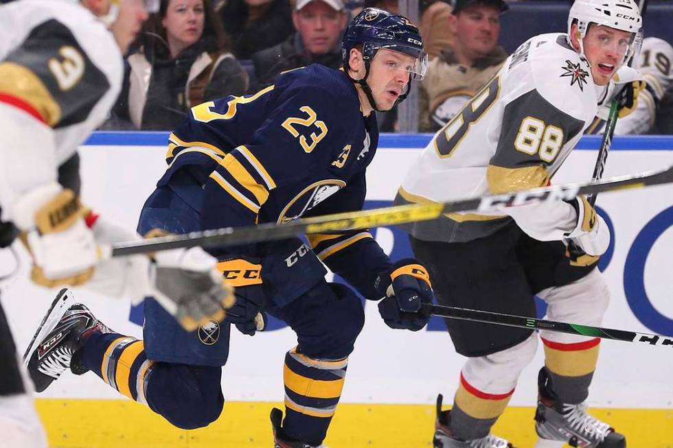 Buffalo Sabres forward Sam Reinhart (23) skates during the third period of an NHL hockey game a ...