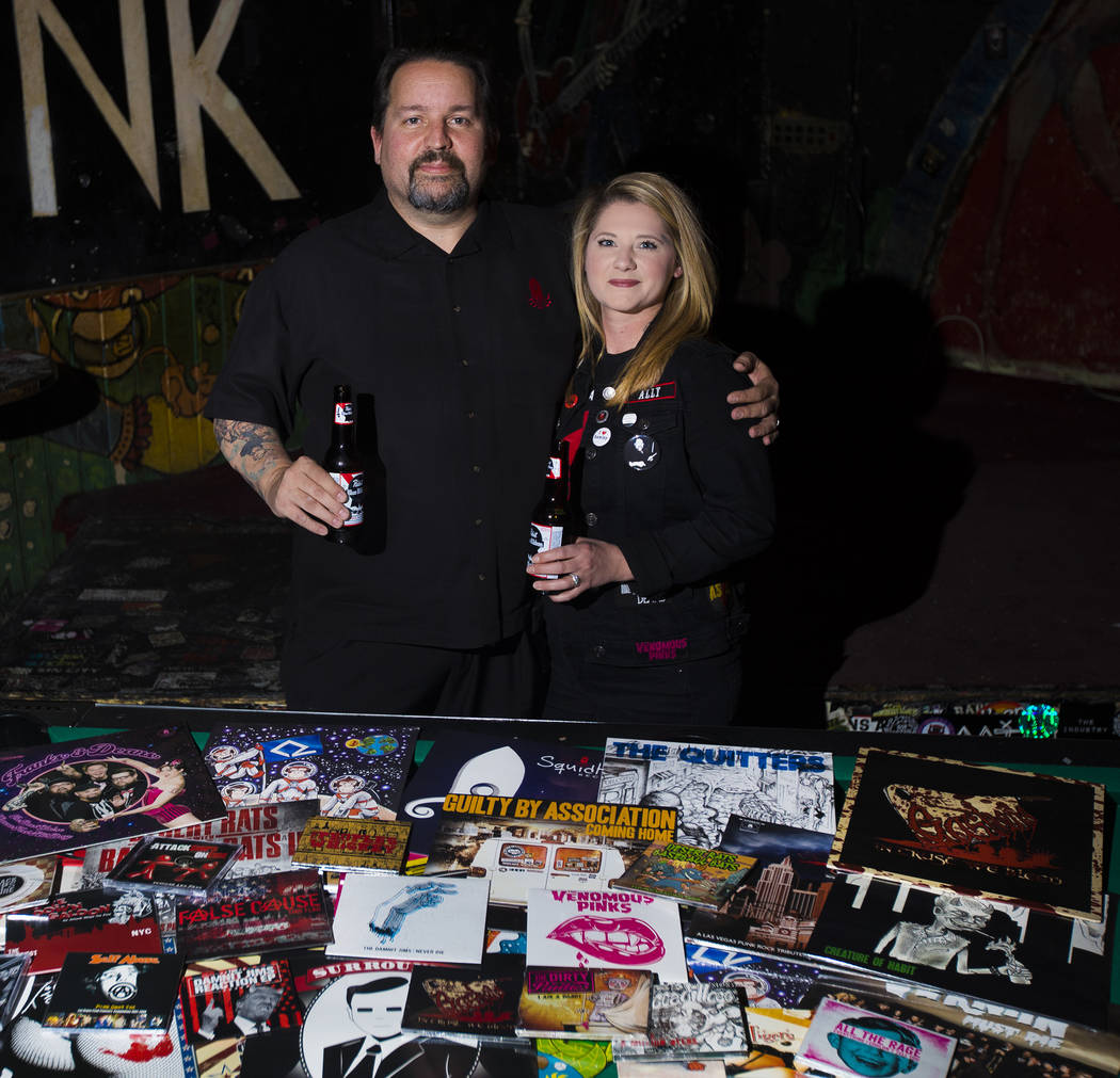 Allan Carter and his wife, Ally Carter, at Double Down Saloon in Las Vegas, Thursday, Jan. 16, ...
