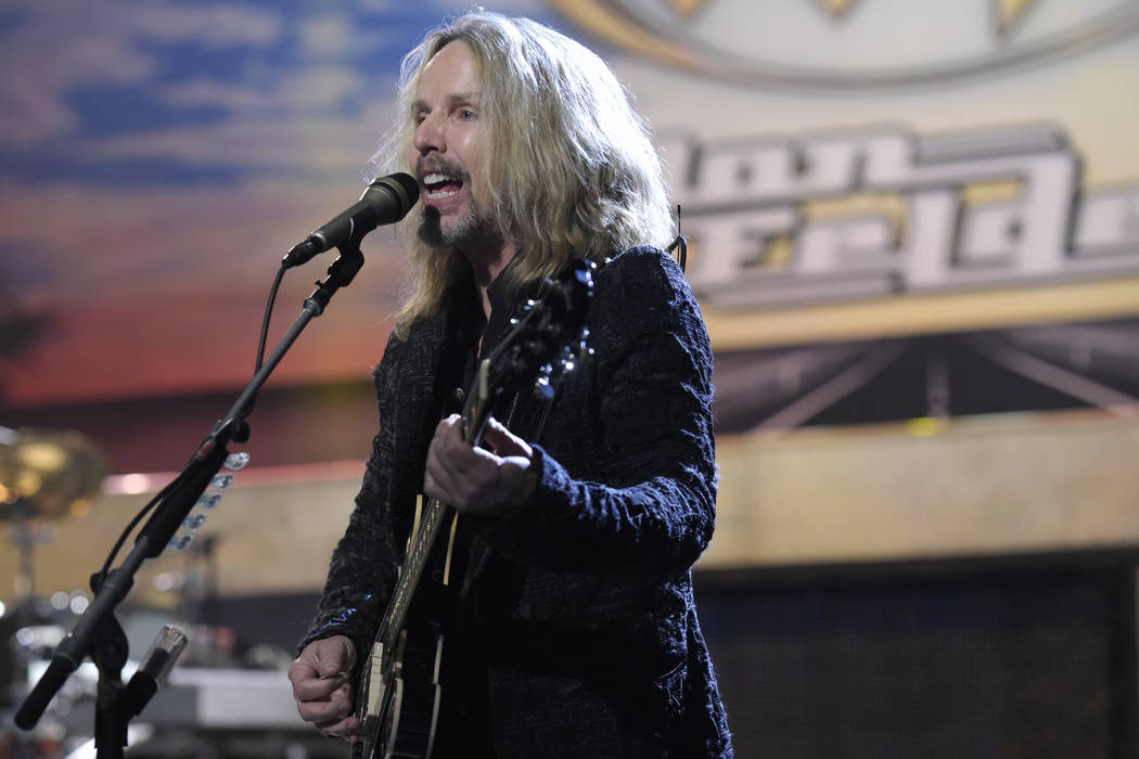 Tommy Shaw of Styx performs with Don Felder Thursday, Jan. 5, 2017, to promote the band's upcom ...